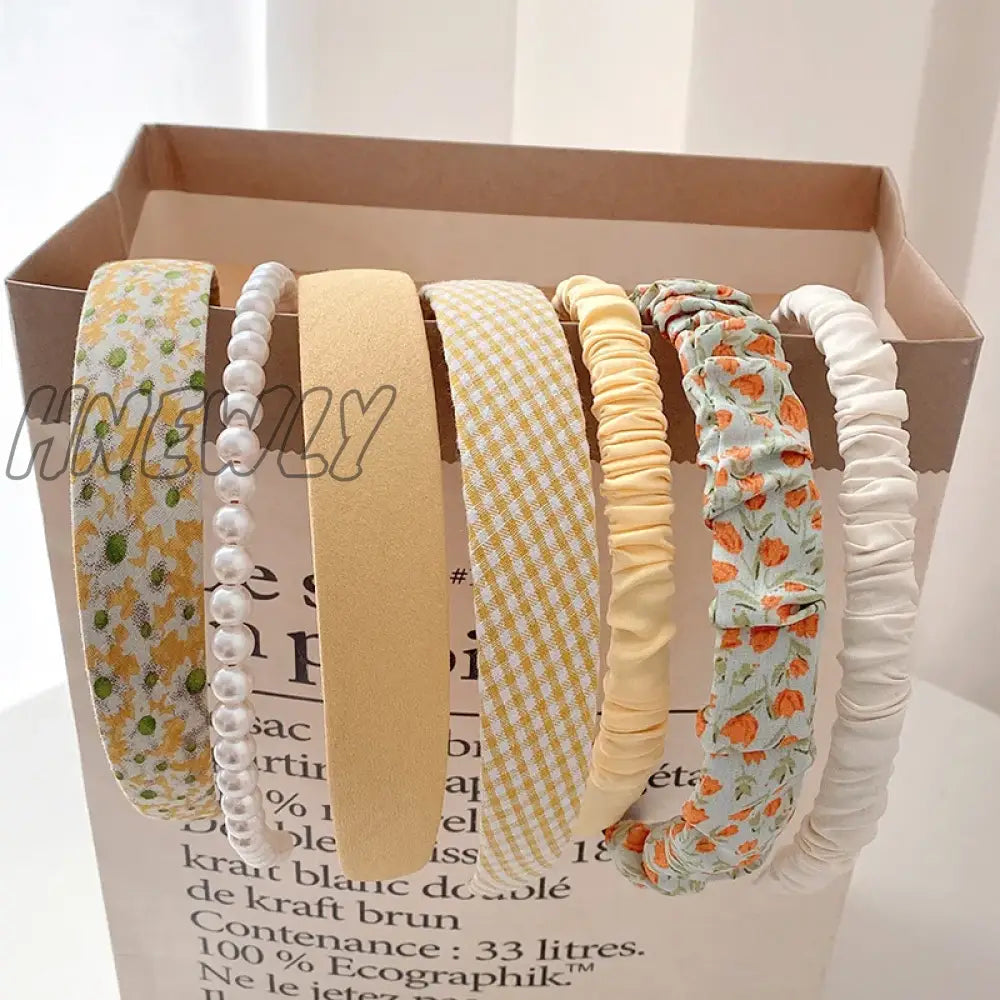 Hnewly 3/7 Pcs Set Fashion Women Cloth Hair Bands Headdress Headband Girls Hairband Hoop Female