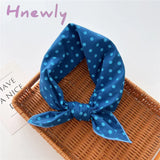Hnewly 58Cm Square Cotton Flower Neck Scarf Hair Band Fashion Print Wrap Hairband Headband