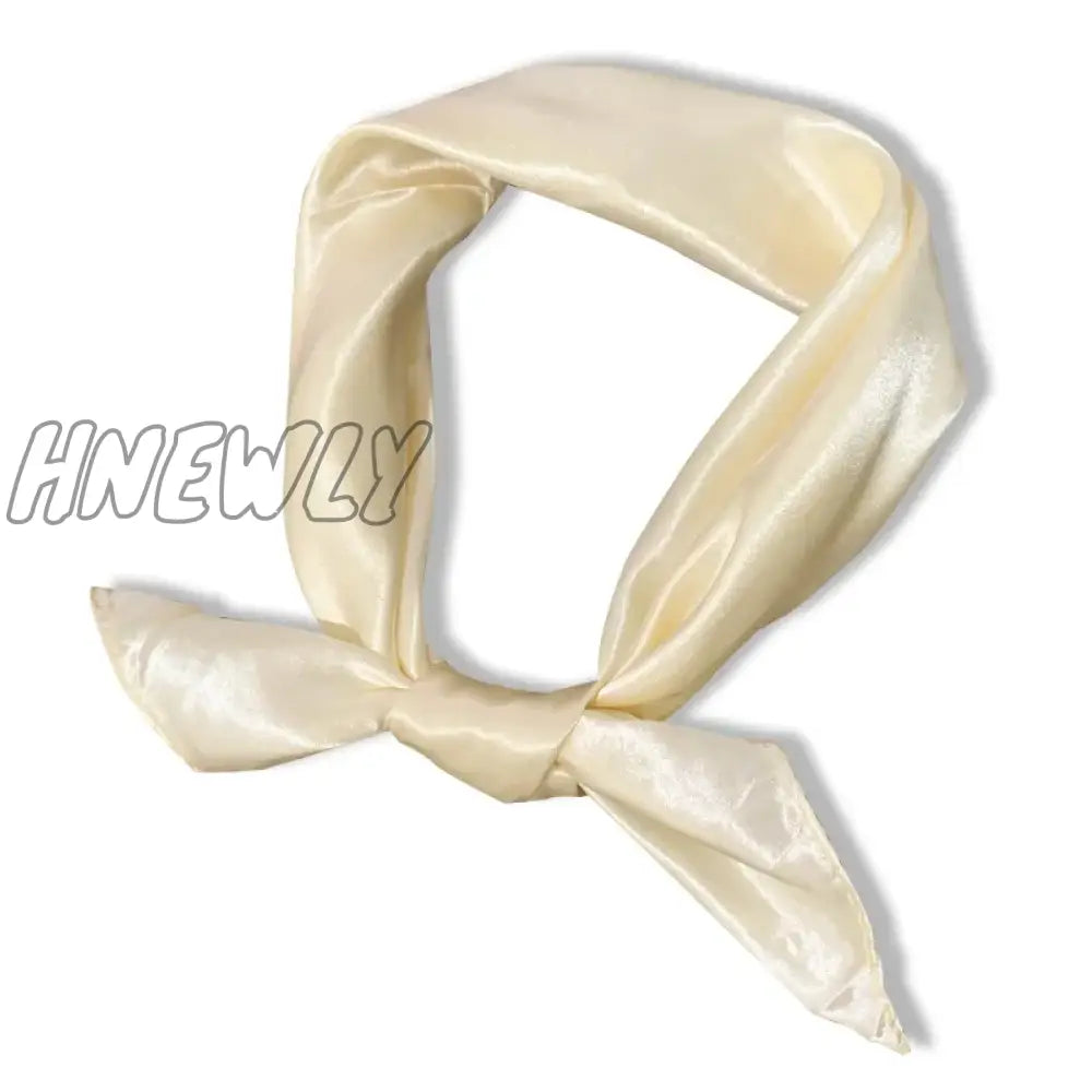 Hnewly 60Cm Silk Satin Square Scarf Women Solid Neckercheif Shawl Hijab Female Hair Hand Wirst