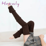 Hnewly 70cm Over Knee Yoga Leg Warmers Korean Lolita Winter Girl Women Knit Boot Socks Pile Up Socks Foot Warming Cover чулки