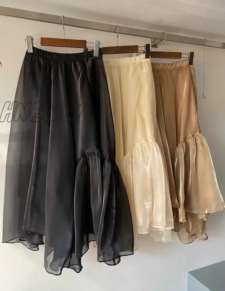 Hnewly A Line Japanese Harajuku Autumn Winter Women Skirt High Waist Solid Female Korean Streetwear