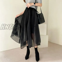 Hnewly A Line Japanese Harajuku Autumn Winter Women Skirt High Waist Solid Female Korean Streetwear