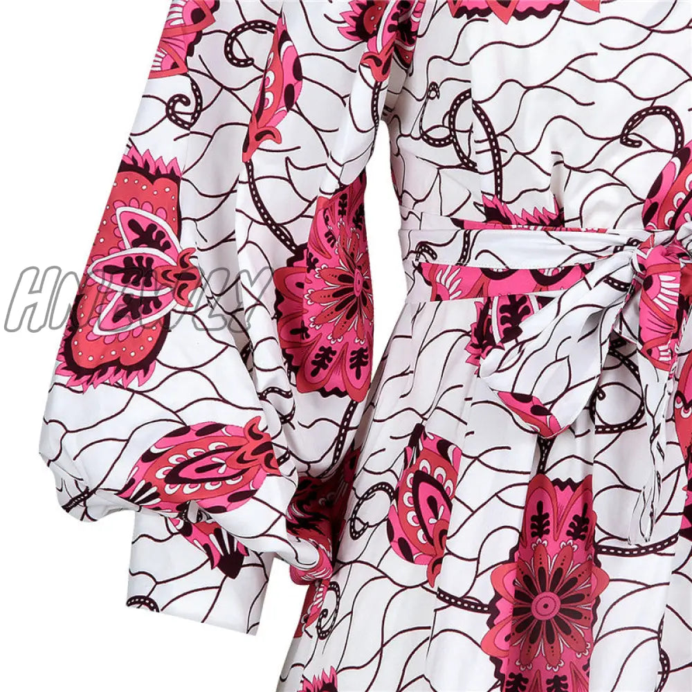 Hnewly African Dresses Women Sexy Shoulder Off Mini Dress Dashiki Tribal Print Africa Clothes Robe