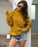 Hnewly Autumn And Winter Thick Line Twist Sweater Fashion Wild Ice Skating Outfit