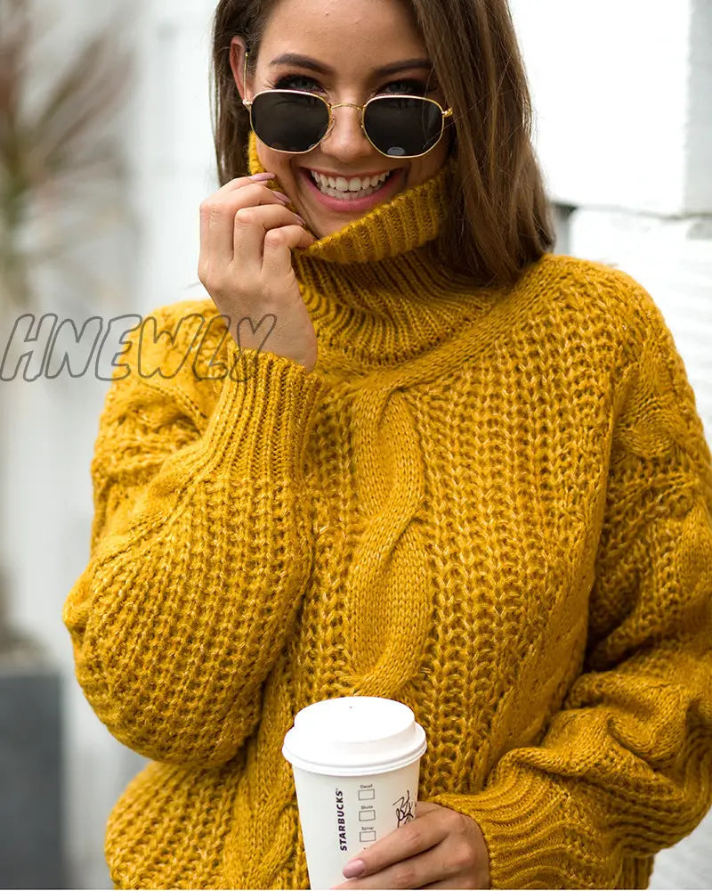 Hnewly Autumn And Winter Thick Line Twist Sweater Fashion Wild Ice Skating Outfit