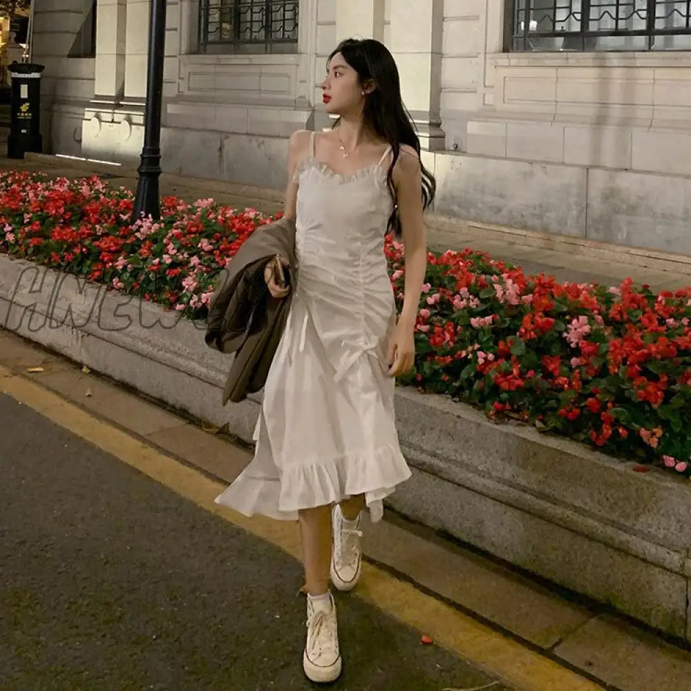Hnewly Autumn New Style Retro Sweet One - Shoulder Square Neck Puff Sleeve Trumpet Dress Women Sexy