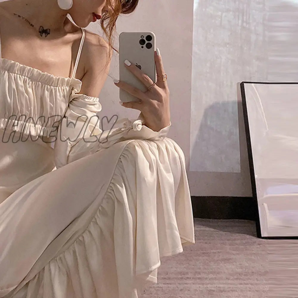 Hnewly Autumn New Style Retro Sweet One - Shoulder Square Neck Puff Sleeve Trumpet Dress Women Sexy