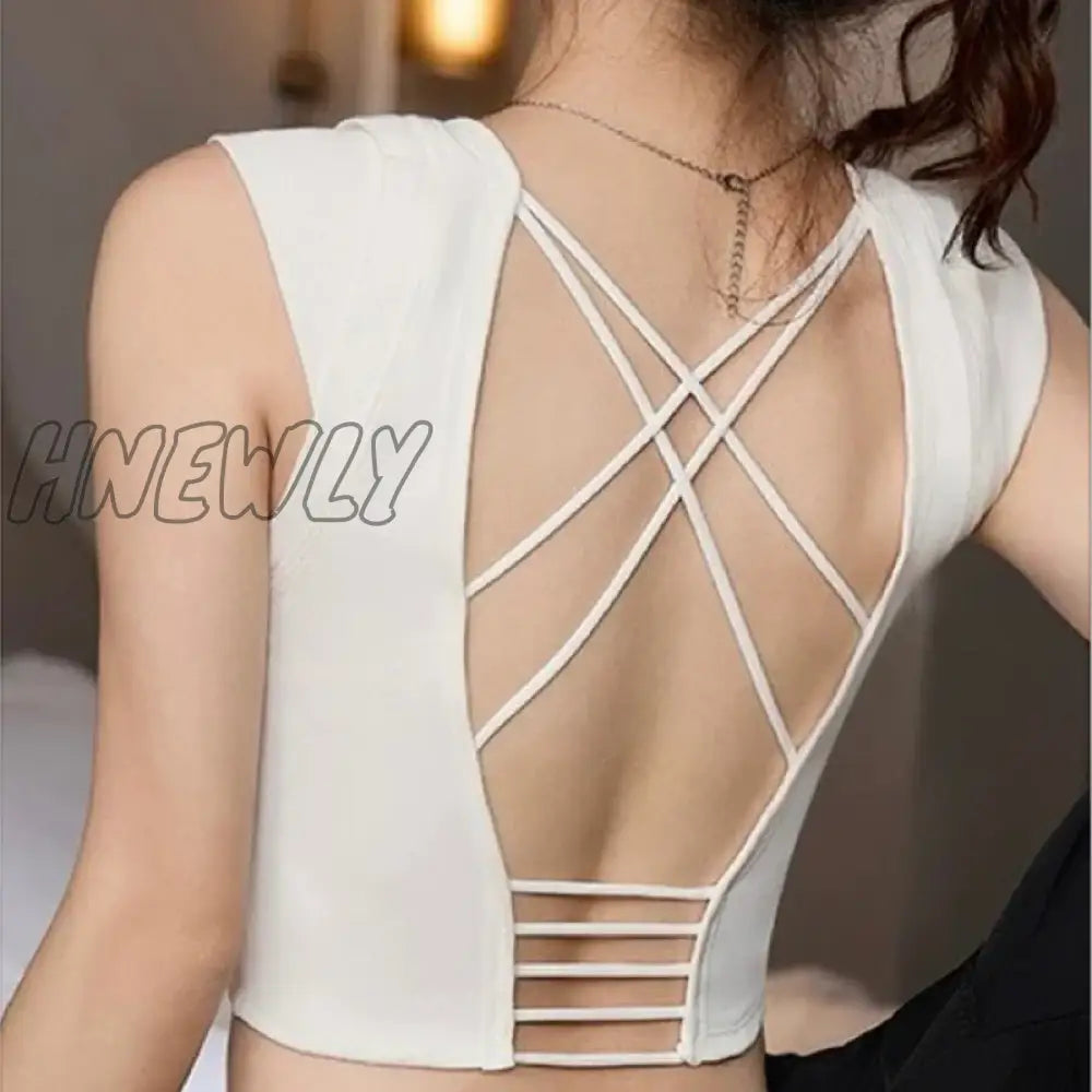 Hnewly Backless Top Sexy Crop Women Summer Clothes Square Neck Corset Y2K 2024 Solid Bustier