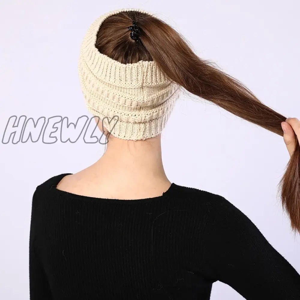 Hnewly Beanie Hat For Women Winter Warm Caps Female Casual Hats Headpiece Headwear Yoga Run Bandage