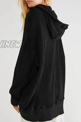 Hnewly - Black Casual Plaid Pocket Hooded Collar Outerwear Coats