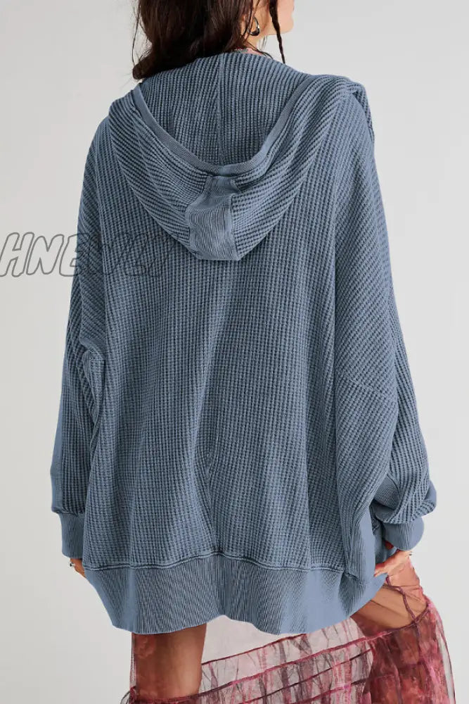 Hnewly - Black Casual Plaid Pocket Hooded Collar Outerwear Coats