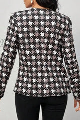 Hnewly - Black Casual Print Cardigan Outerwear Coats Suits