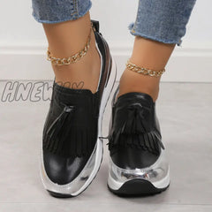 Hnewly - Black Casual Sportswear Patchwork Contrast Round Comfortable Out Door Shoes Shoes Sneakers