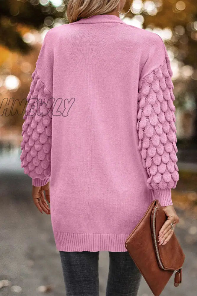 Hnewly - Black Casual Street Solid Pocket V Neck Outerwear Coats