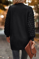 Hnewly - Black Casual Street Solid Pocket V Neck Outerwear Coats