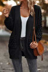 Hnewly - Black Casual Street Solid Pocket V Neck Outerwear Coats