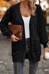 Hnewly - Black Casual Street Solid Pocket V Neck Outerwear Coats
