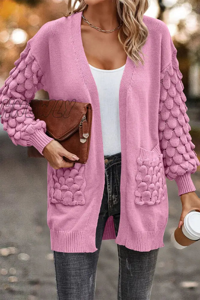 Hnewly - Black Casual Street Solid Pocket V Neck Outerwear Pink / S Coats