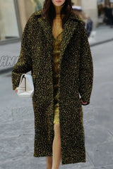 Hnewly - Black Street Elegant Solid Sequins Pocket Sequined Turn-Back Collar Outerwear / S Coats