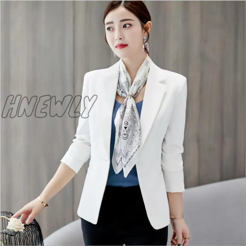 Hnewly Black Women Blazerformal Blazers Lady Office Work Suit Pockets Jackets Coat Slim Blazer