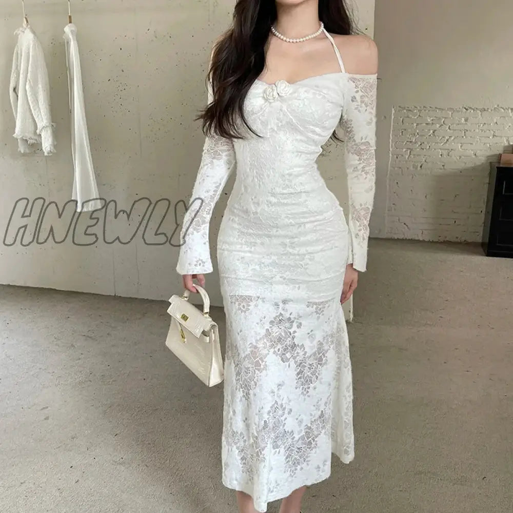 Hnewly Blue Elegant Victorian Dress Women Summer Long Fairy Korean Strap Kawaii Vintage Wedding