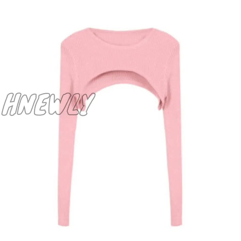 Hnewly Blue Knitted Sweaters Fashion New Female Streetwear Long Sleeve Korean Knit Pullover Thin