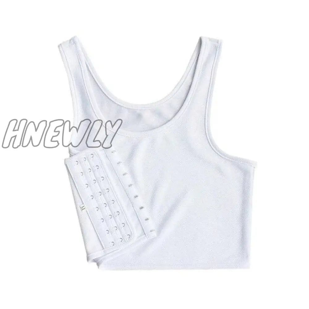 Hnewly Breathable Les Lesbian Undershirt Tomboy Buckle Short Chest Binder Summer Cos Bra Vest