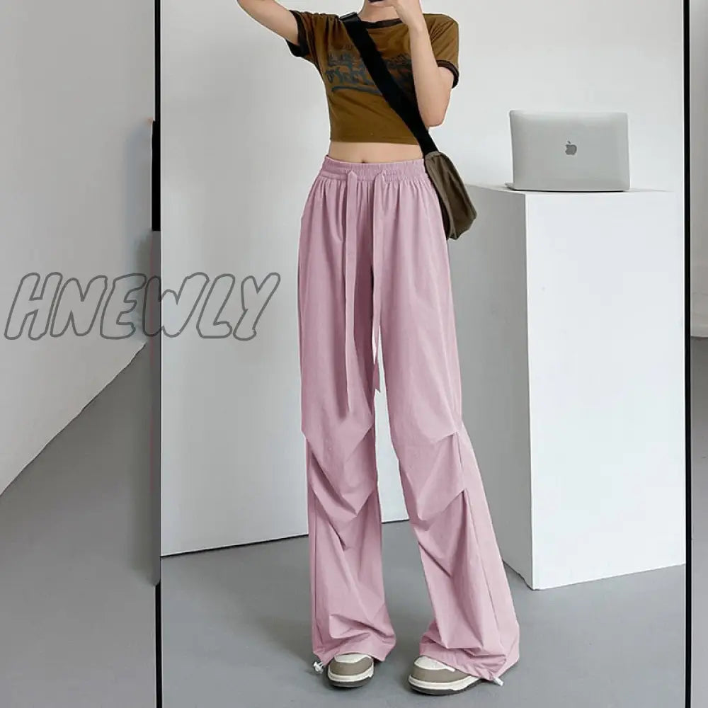 Hnewly Cargo Pants Women 2024 New Casual Parachute High Waist Quick Dry Sweatpants Women’s Loose