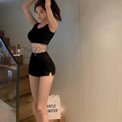 Hnewly Casual Blue Denim Shorts Women Sexy High Waist Buttons Pockets Slim Fit Summer Beach