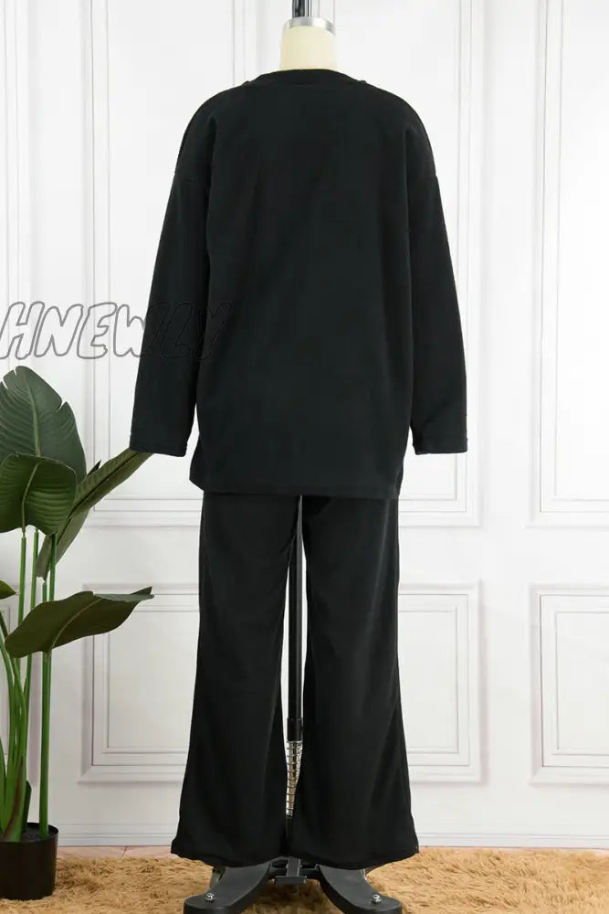 Hnewly - Casual Solid Color V Neck Two Pieces(5 Colors) Pieces/Two-Piece Pants Set