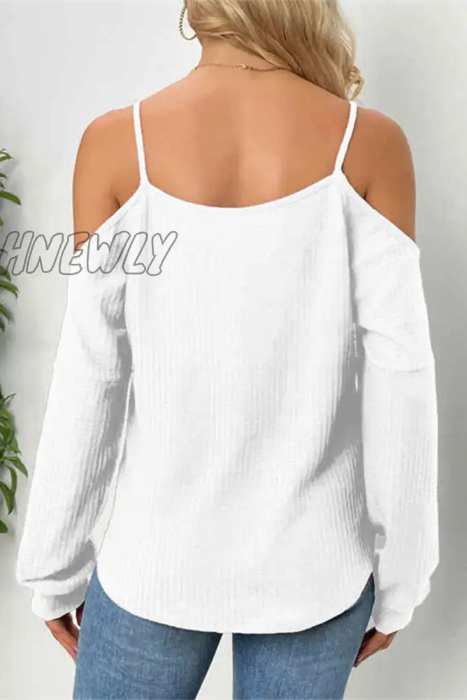 Hnewly - Casual Solid Hollowed Out Draw String O Neck Tops(6 Colors) Tops/Long Sleeve Tops