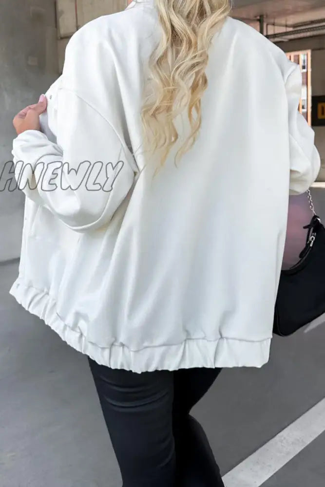 Hnewly - Casual Solid Pocket O Neck Outerwear