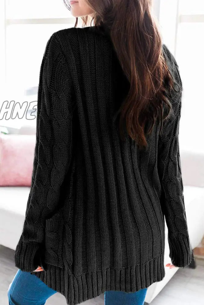 Hnewly - Casual Solid Split Joint Buckle Cardigan Collar Tops(5 Colors) Tops/Sweaters & Cardigans