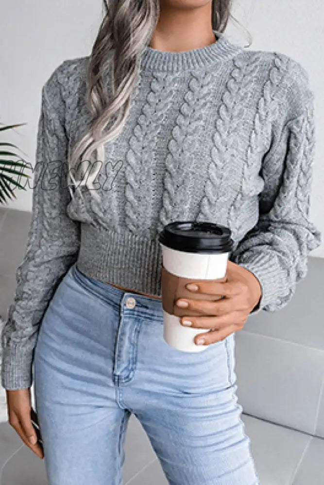 Hnewly - Casual Solid Split Joint O Neck Tops Tops/Sweaters & Cardigans