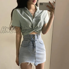 Hnewly Chic And Elegant Woman Jean Skirt Plus Size 4Xl Retro High Waisted Warp Hip Sexy Skirts