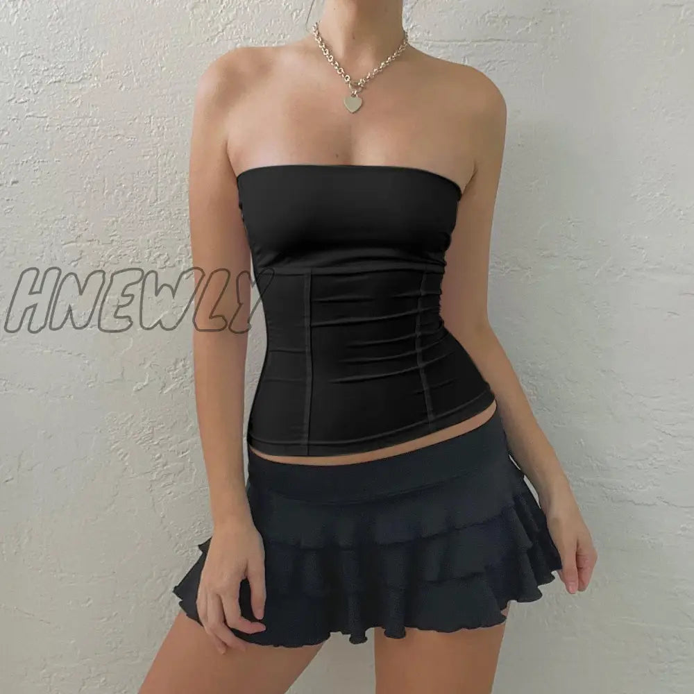 Hnewly Chic Tube Tops Women Sleeveless Strapless Corset Crop Summer Club Sexy Elegant Tank Top