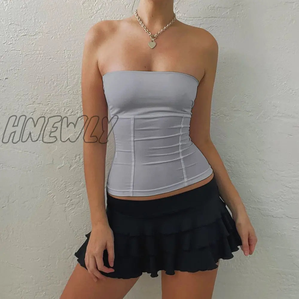 Hnewly Chic Tube Tops Women Sleeveless Strapless Corset Crop Summer Club Sexy Elegant Tank Top