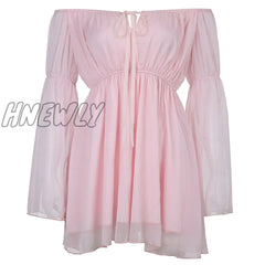 Hnewly Chiffon Summer Dress And Corset Belt 2 Pieces Set Elegant Bustier Flare Sleeve Beach Party