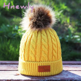 Hnewly Children’s Autumn And Winter Knitted Cotton Hats Warm Comfortable Ski Hat Solid Color