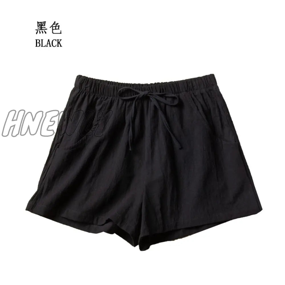 Hnewly Cotton Linen Shorts Woman Basic Short Pants Mini Trousers Trafic Fashion High Waist Bottom