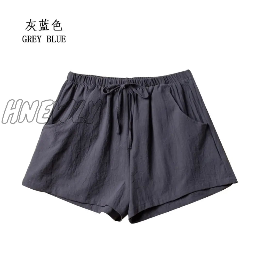 Hnewly Cotton Linen Shorts Woman Basic Short Pants Mini Trousers Trafic Fashion High Waist Bottom