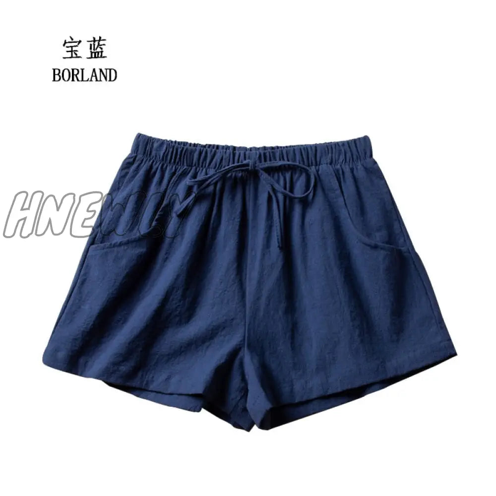 Hnewly Cotton Linen Shorts Woman Basic Short Pants Mini Trousers Trafic Fashion High Waist Bottom