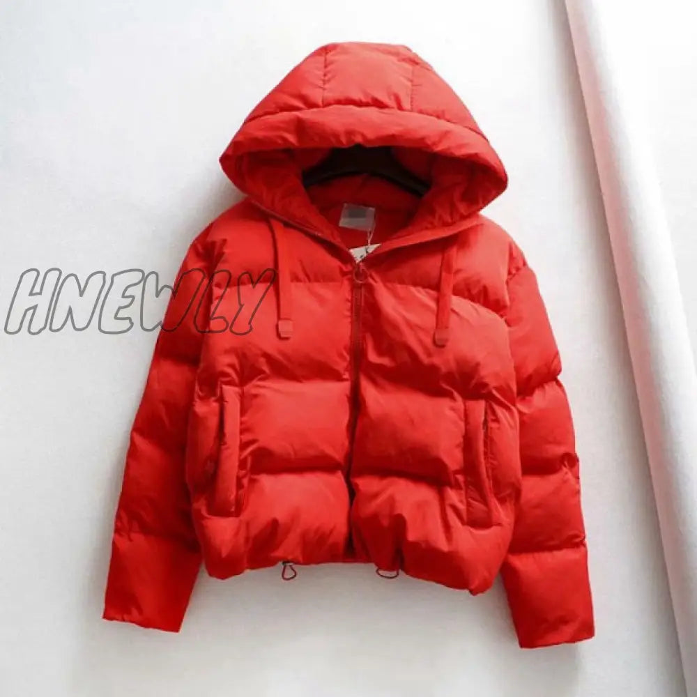 Hnewly Cotton Padded Jacket Winter Hooded Parkas Woman Warm Down Large Size Coat Thicken Women