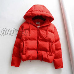 Hnewly Cotton Padded Jacket Winter Hooded Parkas Woman Warm Down Large Size Coat Thicken Women