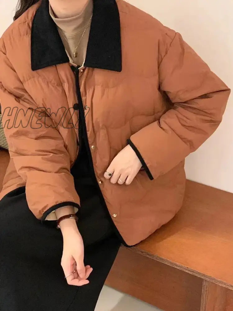 Hnewly Cotton Padded Quilted Jacket Women Korean Style Down Coats New Female Casual Outerwear Warm
