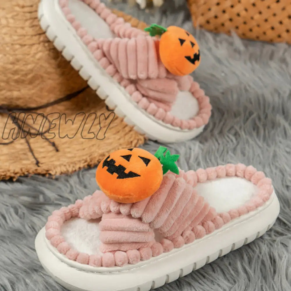 Hnewly - Cream White Casual Living Patchwork Round Comfortable Shoes Shoes Slippers