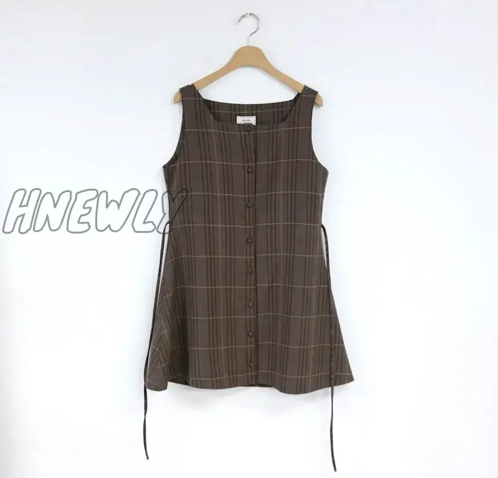 Hnewly Cute Mini New Year Date Dresses Sleeveless Vest Women Korea Japanese Style Design Retro