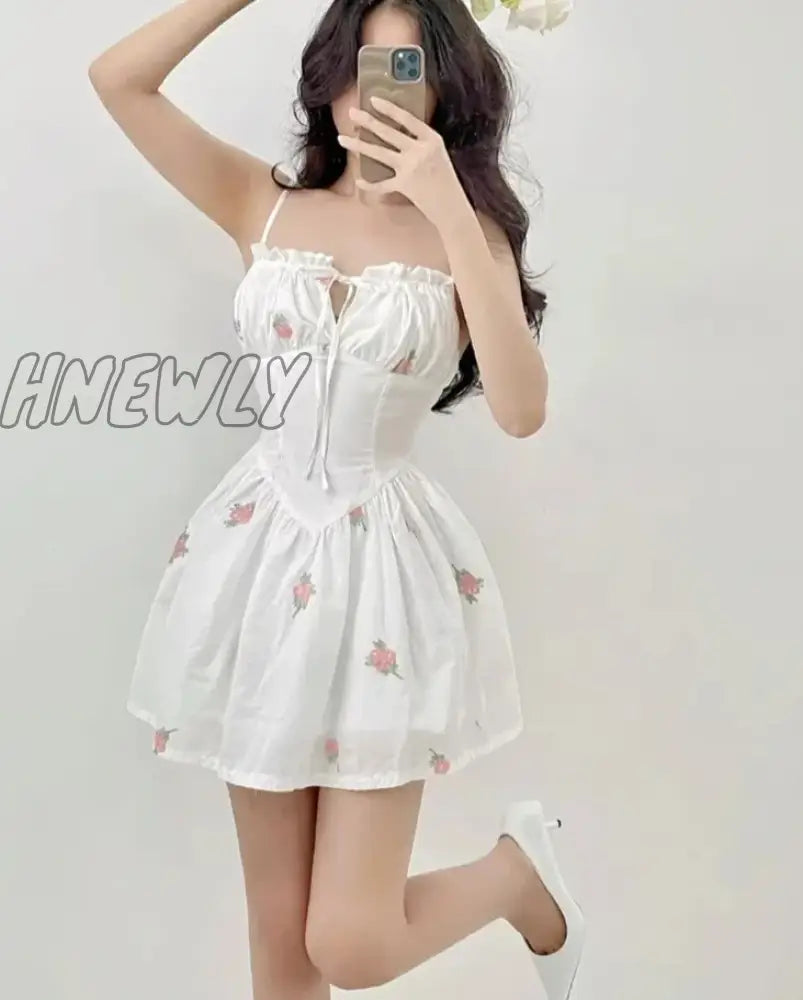 Hnewly Cutenew Women’s Spaghetti Straps Lace-Up Mini Dress Sexy Backless Sleeveless Slim A-Line