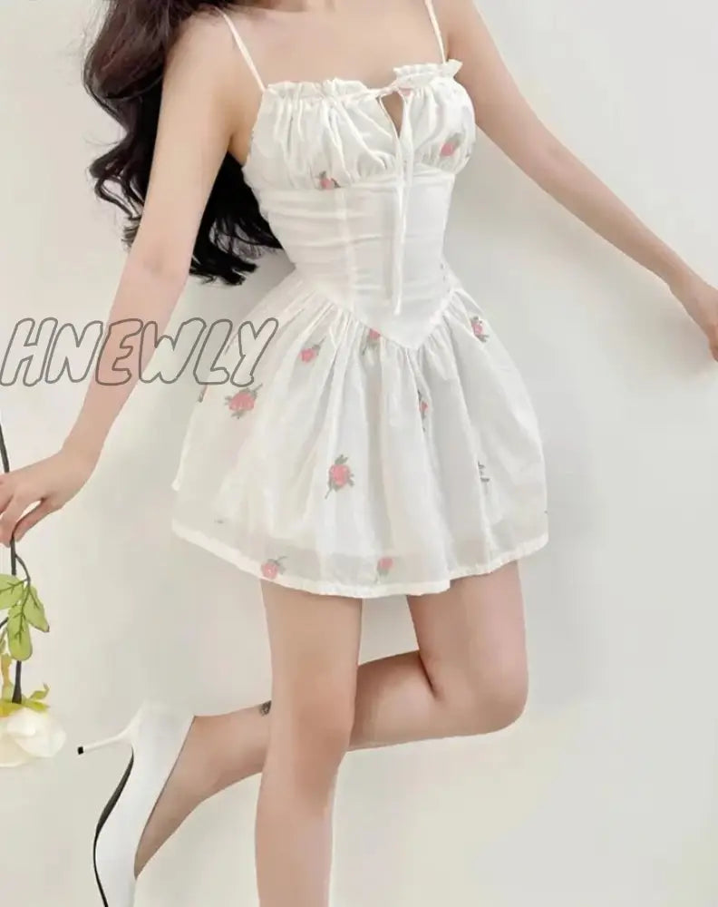 Hnewly Cutenew Women’s Spaghetti Straps Lace-Up Mini Dress Sexy Backless Sleeveless Slim A-Line