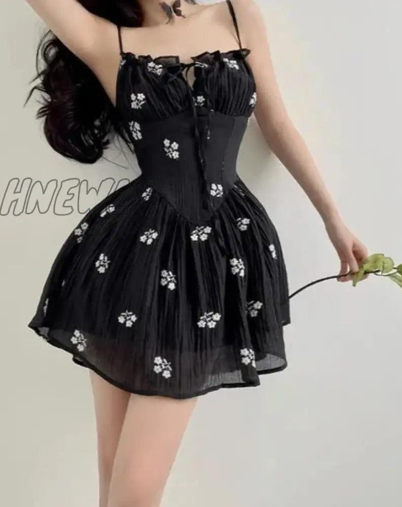 Hnewly Cutenew Women’s Spaghetti Straps Lace-Up Mini Dress Sexy Backless Sleeveless Slim A-Line
